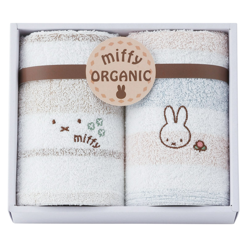 ミッフィー オーガニック ウォッシュタオル2P ／タオル 日用品・ヘルスケア ギフト プレゼント プチギフト 祝い お年賀 御年賀 2026 送料無料 人気 年始挨拶 バレンタイン チョコ 以外 子供 友達