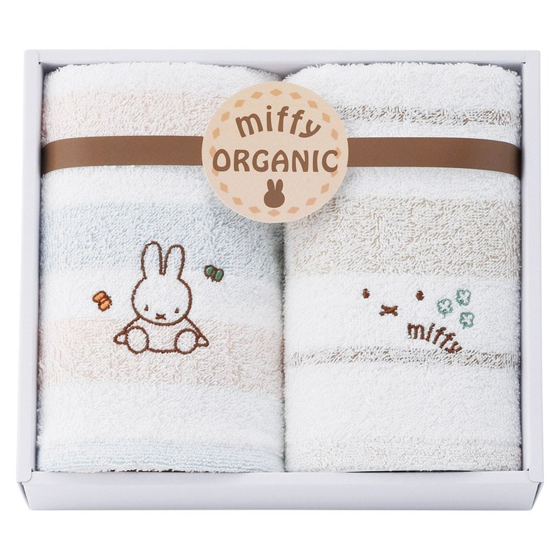 ミッフィー オーガニック フェイス1P･ウォッシュタオル1P ／タオル 日用品・ヘルスケア ギフト プレゼント プチギフト 祝い お年賀 御年賀 2026 送料無料 人気 年始挨拶 バレンタイン チョコ 以外 子供 友達