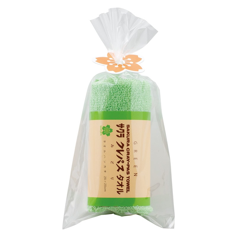 クレパスタオル タオルハンカチ グリーン /ハンカチ・ハンドタオル バッグ・小物・雑貨 ファッション ギフト プレゼント プチギフト 祝い お年賀 御年賀 2026 送料無料 人気 年始挨拶 バレンタイン プレゼント