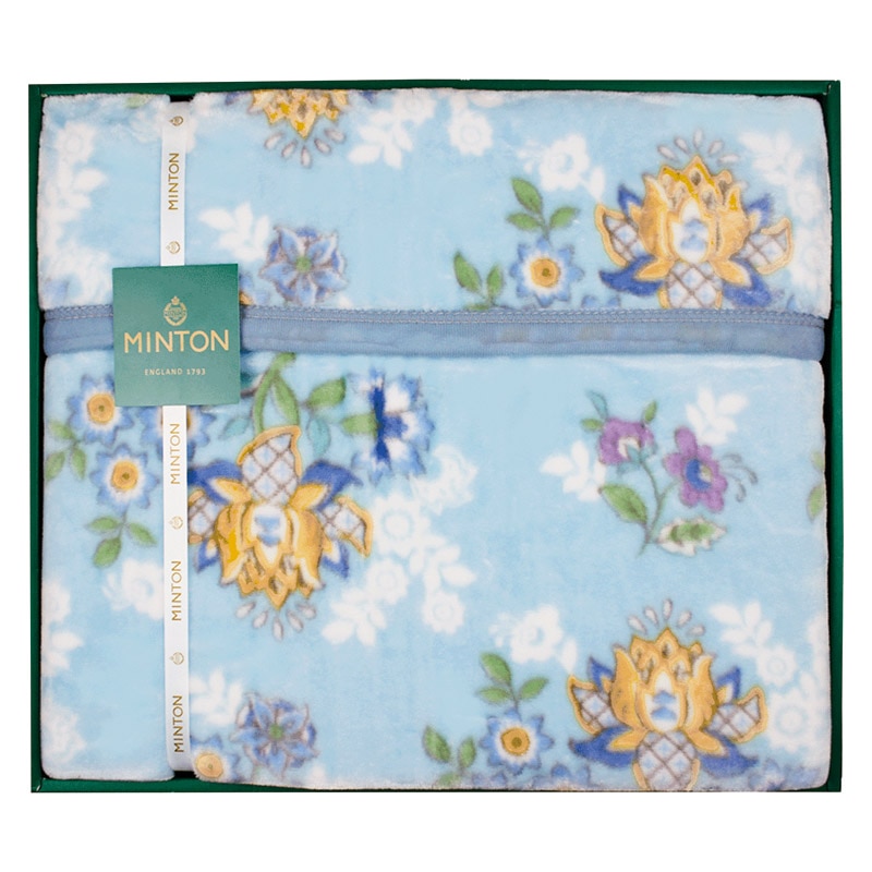 ミントン ポリエステル毛布 ブルー ／毛布・ブランケット 寝具 住まい・家具 ギフト プレゼント プチギフト 祝い お年賀 御年賀 2026 送料無料 人気 年始挨拶 バレンタイン チョコ 以外 子供 友達