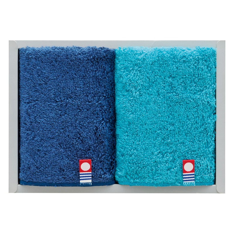 フェルガナコットン 今治カラータオルハンカチ2P ネイビー･ブルー ／ハンカチ・ハンドタオル バッグ・小物・雑貨 ファッション ギフト プレゼント プチギフト 祝い お年賀 2026 バレンタイン プレゼント