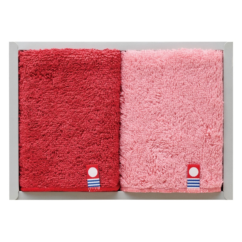 フェルガナコットン 今治カラータオルハンカチ2P レッド･ピンク ／ハンカチ・ハンドタオル バッグ・小物・雑貨 ファッション ギフト プレゼント プチギフト 祝い お年賀 2026 バレンタイン プレゼント