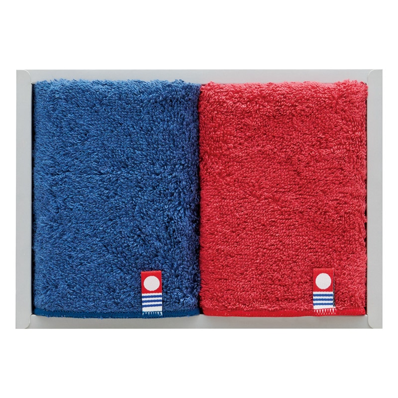 フェルガナコットン 今治カラータオルハンカチ2P ネイビー･レッド ／ハンカチ・ハンドタオル バッグ・小物・雑貨 ファッション ギフト プレゼント プチギフト 祝い お年賀 2026 バレンタイン プレゼント