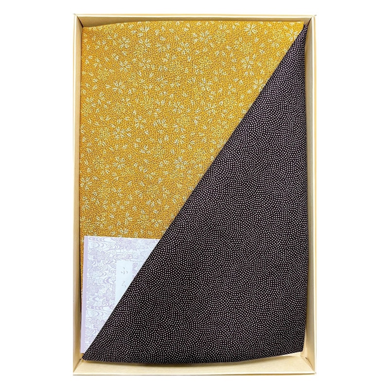 二巾一越織両面染 鮫/小桜 紫/金茶 ／風呂敷 冠婚葬祭 日用品・ヘルスケア ギフト プレゼント プチギフト 祝い お年賀 御年賀 2026 送料無料 人気 年始挨拶 バレンタイン チョコ 以外 子供 友達