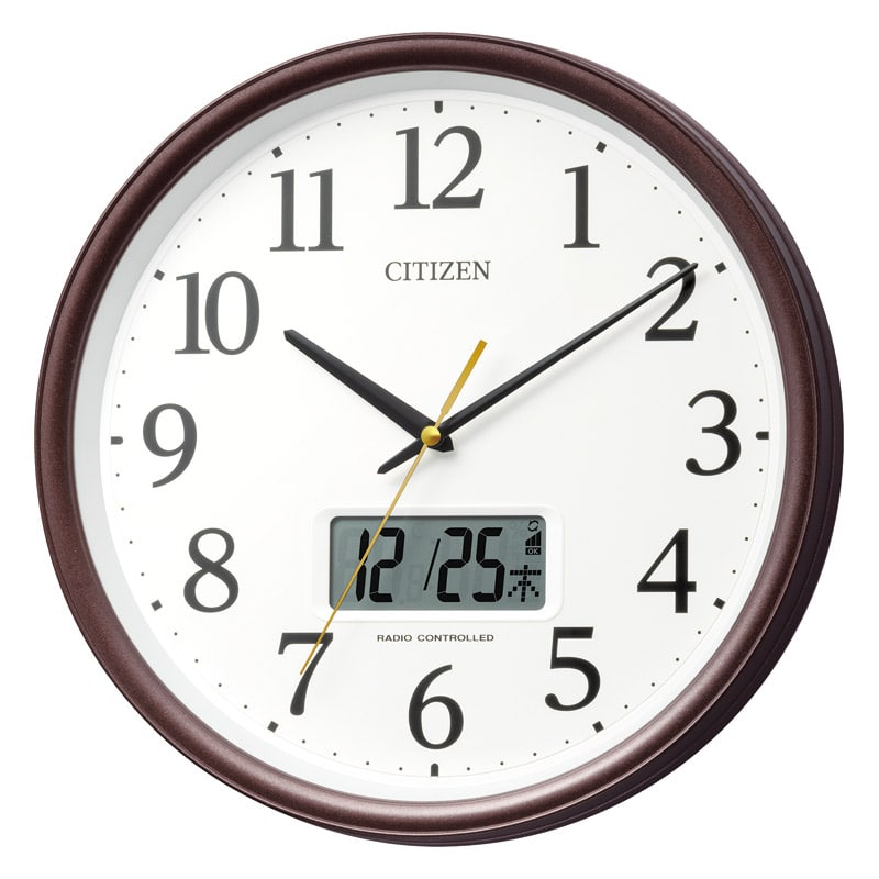シチズン 温度湿度表示付電波時計  茶 ／掛け時計 置き時計・掛け時計 インテリア 住まい・家具 ギフト プレゼント プチギフト 祝い お年賀 御年賀 2026 送料無料 人気 年始挨拶 バレンタイン プレゼント