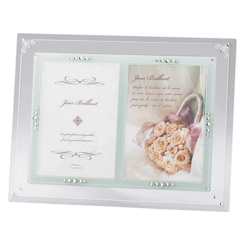 ガラスフォトフレーム(2オープン) ／フォトフレーム 小物・置物 インテリア 住まい・家具 ギフト プレゼント プチギフト 祝い お年賀 御年賀 2026 送料無料 人気 年始挨拶 バレンタイン チョコ 以外 子供 友達