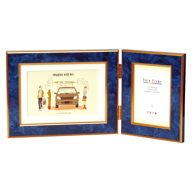 ツインフレーム ブルー /フォトフレーム 小物・置物 インテリア 住まい・家具 ギフト プレゼント プチギフト 祝い お年賀 御年賀 2026 送料無料 人気 年始挨拶 バレンタイン チョコ 以外 子供 友達