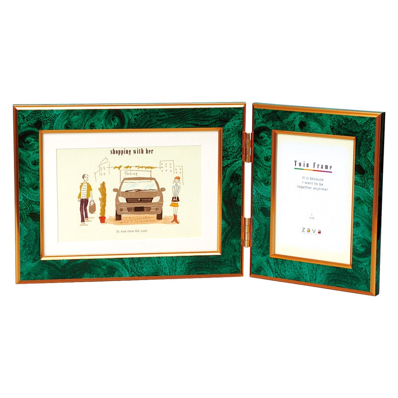 ツインフレーム エメラルド ／フォトフレーム 小物・置物 インテリア 住まい・家具 ギフト プレゼント プチギフト 祝い お年賀 御年賀 2026 送料無料 人気 年始挨拶 バレンタイン チョコ 以外 子供 友達