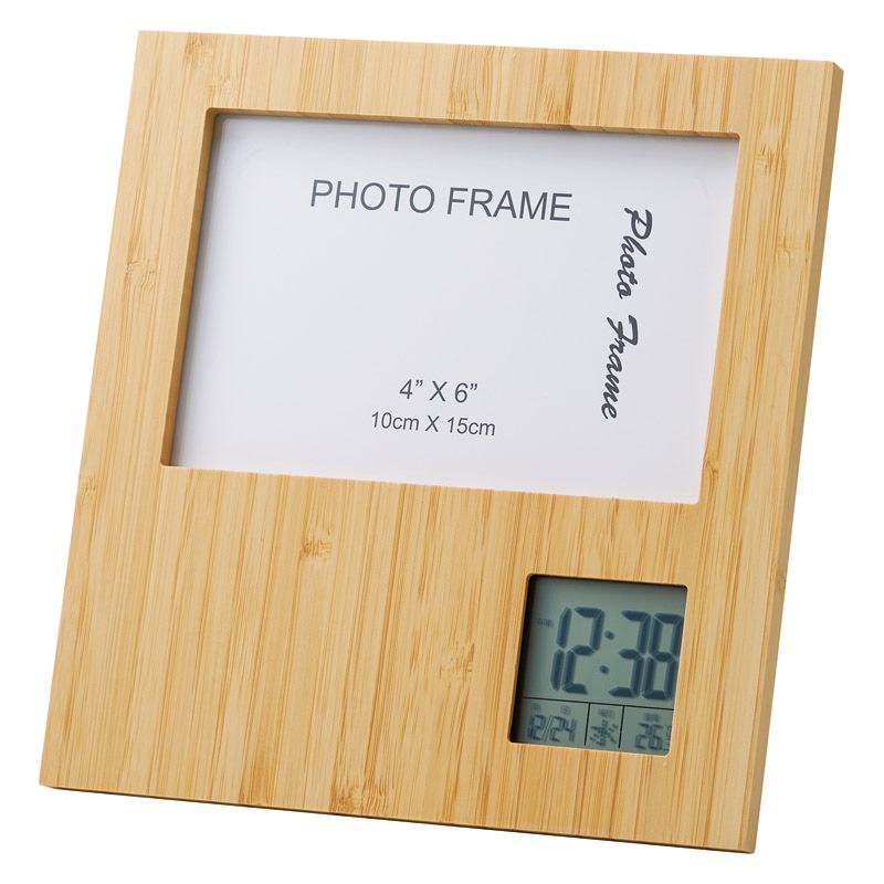 竹のフォトフレームクロック ／フォトフレーム 小物・置物 インテリア 住まい・家具 ギフト プレゼント プチギフト 祝い お年賀 御年賀 2026 送料無料 人気 年始挨拶 バレンタイン チョコ 以外 子供 友達