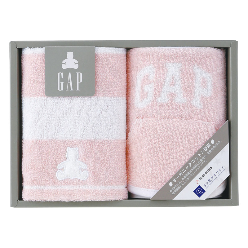baby GAP ボーダーベア ウォッシュタオル1P・スタイ1P ピンク /スタイセット スタイ・お食事エプロン 授乳用品・ベビー用食事用品 キッズ・ベビー・マタニティ ギフト プレゼント プチギフト 祝い お年賀 2026 バレンタイン プレゼント