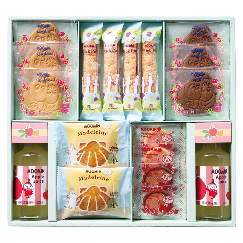 ムーミン ジュース&スイーツセット  ／各種洋菓子セット 洋菓子 スイーツ・お菓子 食品 ギフト プレゼント プチギフト 祝い お年賀 御年賀 2026 送料無料 人気 年始挨拶 バレンタイン チョコ 以外 子供 友達