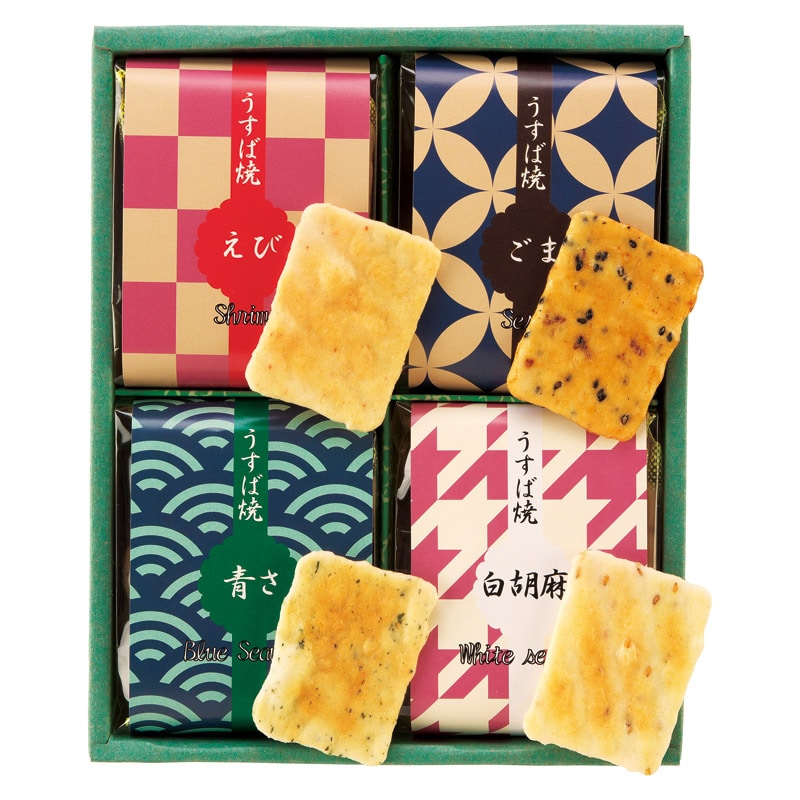 うすば焼お煎餅4個詰合せ ／各種せんべい・米菓セット せんべい・米菓 スイーツ・お菓子 食品 ギフト プレゼント プチギフト 祝い お年賀 御年賀 2026 送料無料 人気 年始挨拶 バレンタイン プレゼント