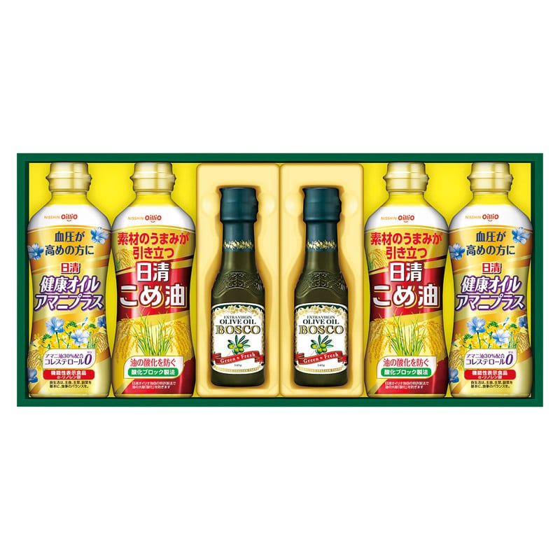 日清オイリオ ボスコオリーブオイル&バラエティオイルギフト  ／セット・詰め合わせ 油 調味料 食品 ギフト プレゼント プチギフト 祝い お年賀 御年賀 2026 送料無料 人気 年始挨拶 バレンタイン プレゼント