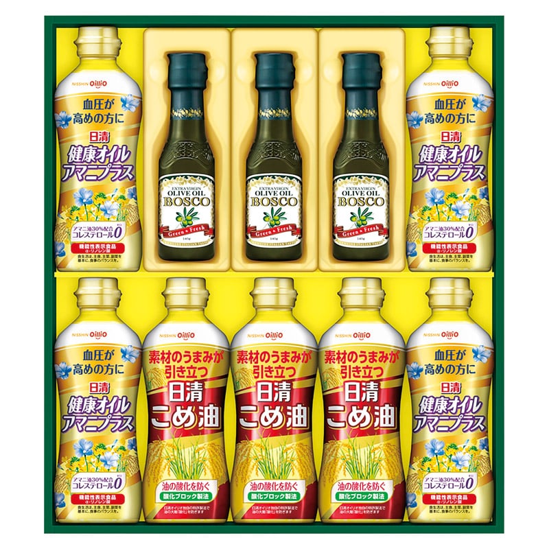 日清オイリオ ボスコオリーブオイル&バラエティオイルギフト  ／セット・詰め合わせ 油 調味料 食品 ギフト プレゼント プチギフト 祝い お年賀 御年賀 2026 送料無料 人気 年始挨拶 バレンタイン プレゼント