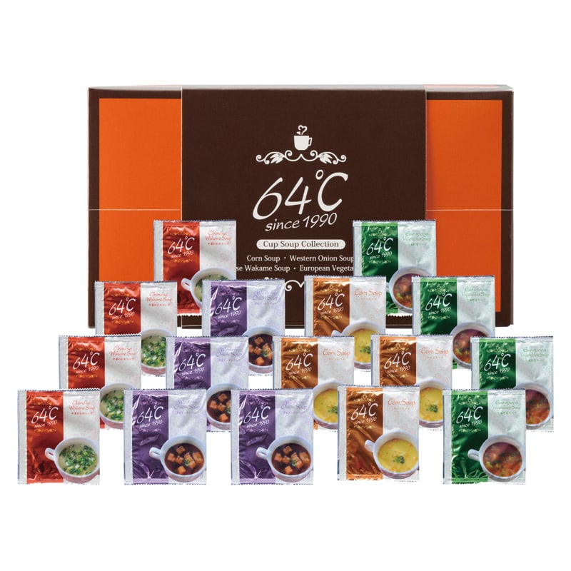 64℃ スープギフト  ／スープ 洋風惣菜 惣菜・レトルト 食品 ギフト プレゼント プチギフト 祝い お年賀 御年賀 2026 送料無料 人気 年始挨拶 バレンタイン チョコ 以外 子供 友達
