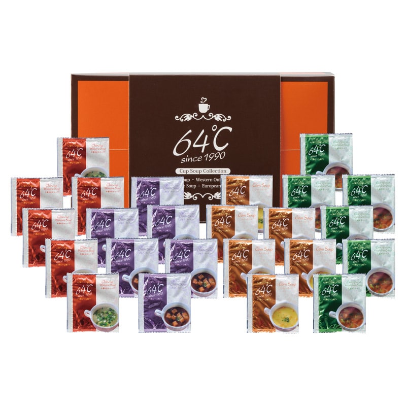 64℃ スープギフト  ／スープ 洋風惣菜 惣菜・レトルト 食品 ギフト プレゼント プチギフト 祝い お年賀 御年賀 2026 送料無料 人気 年始挨拶 バレンタイン チョコ 以外 子供 友達
