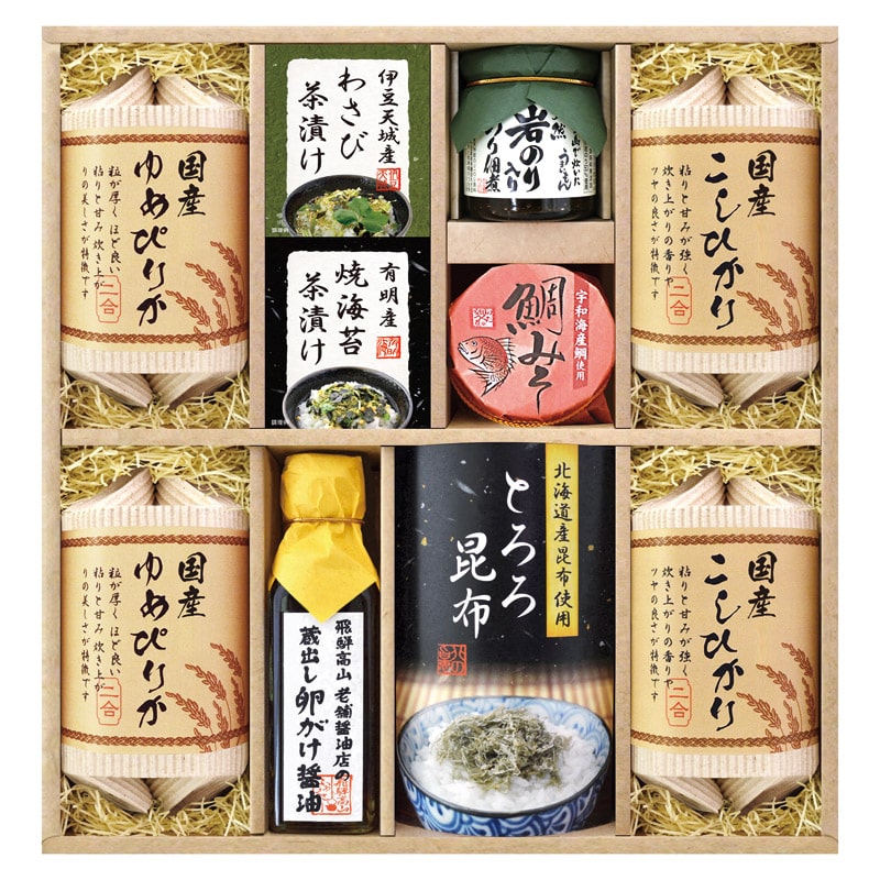 美食ファクトリー 蔵出し卵がけ醤油と美味しい米ギフト  ／セット・詰め合わせ 調味料 食品 ギフト プレゼント プチギフト 祝い お年賀 御年賀 2026 送料無料 人気 年始挨拶 バレンタイン チョコ 以外 子供 友達