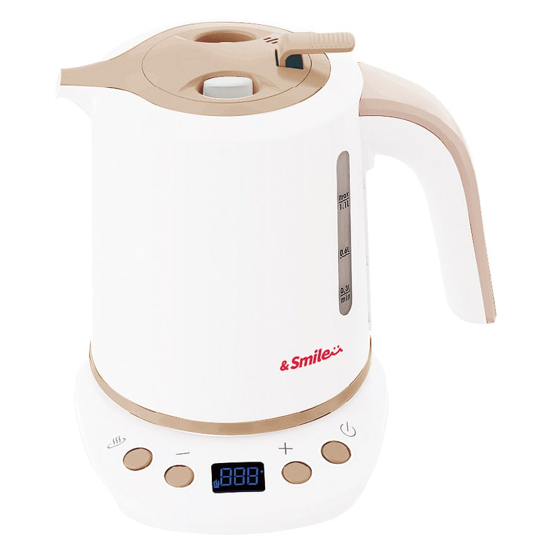 &smile 倒れてもこぼれにくい温度調整電気ケトル1L ／電気ケトル キッチン家電 家電 ギフト プレゼント プチギフト 祝い お年賀 御年賀 2026 送料無料 人気 年始挨拶 バレンタイン チョコ 以外 子供 友達