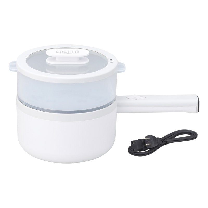 ERETTO mono 蒸し器兼用電気片手鍋18cm ／キッチン家電 家電 ギフト プレゼント プチギフト 祝い お年賀 御年賀 2026 送料無料 人気 年始挨拶 バレンタイン チョコ 以外 子供 友達