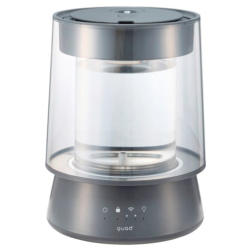 QUADS ガラススチーム加湿器 グラス グレー ／加湿器 季節・空調家電 家電 ギフト プレゼント プチギフト 祝い お年賀 御年賀 2026 送料無料 人気 年始挨拶 バレンタイン チョコ 以外 子供 友達