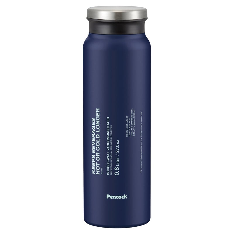 ピーコック ステンレスボトル スクリューマグタイプ 800ml ダークネイビー /水筒 キッチン用品 ギフト プレゼント プチギフト 祝い お年賀 御年賀 2026 送料無料 人気 年始挨拶 バレンタイン プレゼント