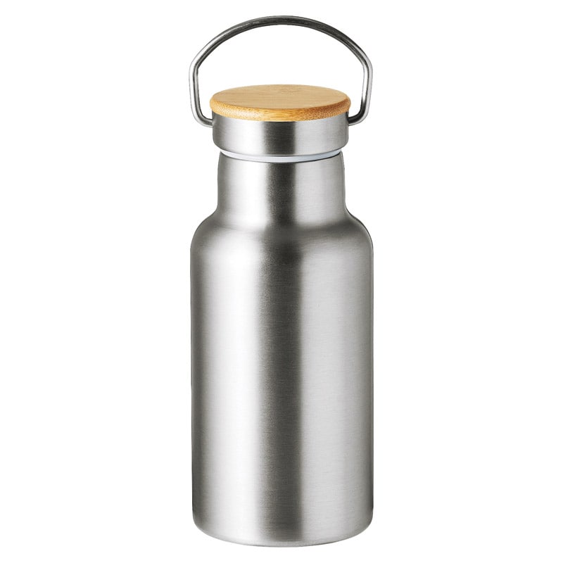 ウッドキャップ・ステンレスボトル350ml シルバー /水筒 キッチン用品 ギフト プレゼント プチギフト 祝い お年賀 御年賀 2026 送料無料 人気 年始挨拶 バレンタイン チョコ 以外 子供 友達