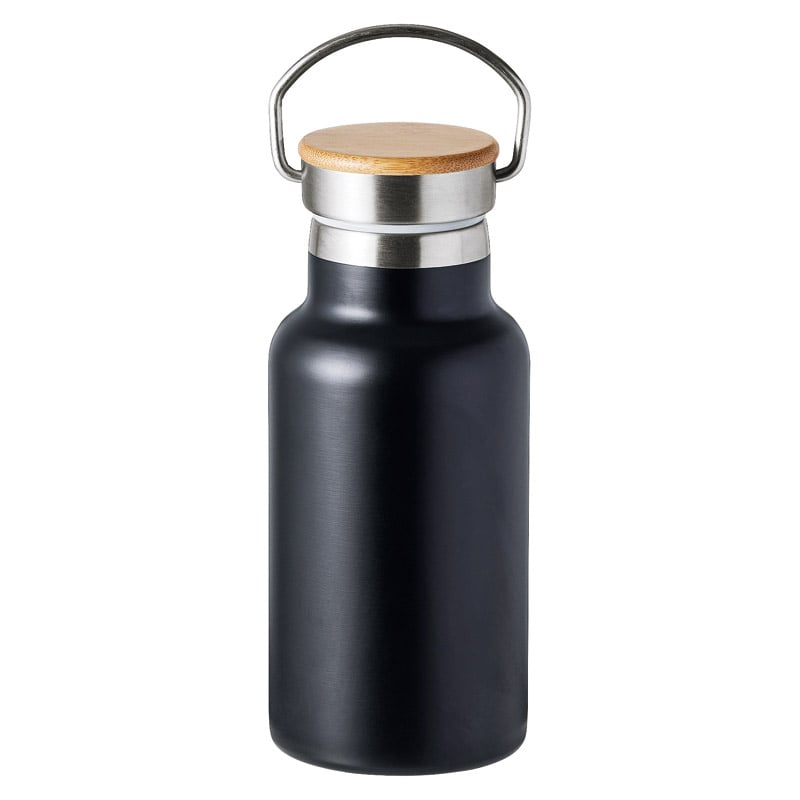 ウッドキャップ・ステンレスボトル350ml マットブラック /水筒 キッチン用品 ギフト プレゼント プチギフト 祝い お年賀 御年賀 2026 送料無料 人気 年始挨拶 バレンタイン チョコ 以外 子供 友達