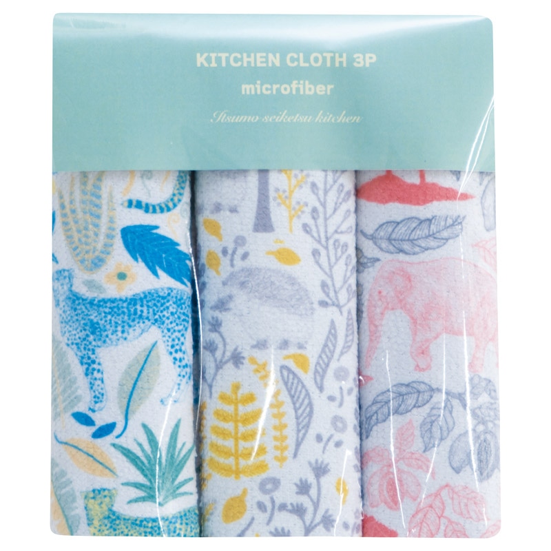 キッチンクロス3Pセット アニマル ／ふきん・カウンタークロス 配膳用品・キッチンファブリック キッチン用品 ギフト プレゼント プチギフト 祝い お年賀 2026 バレンタイン プレゼント