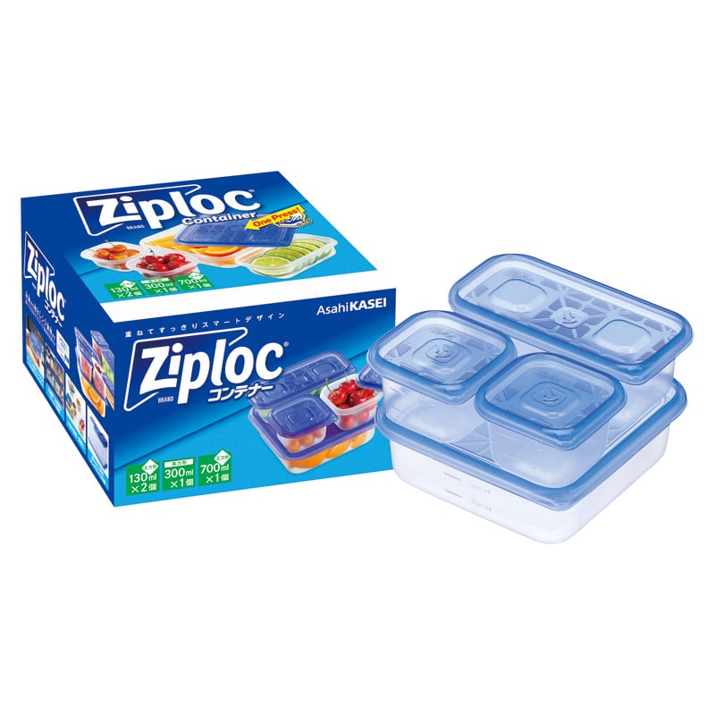 旭化成 ジップロックコンテナーアソート4個セット ／保存容器・キャニスター 保存容器・調味料入れ キッチン用品 ギフト プレゼント プチギフト 祝い お年賀 2026 バレンタイン プレゼント
