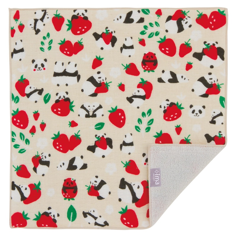 +ima 今治うまれのハンカチ ガーゼ&パイルハンカチ イチゴとパンダ ／ハンカチ・ハンドタオル バッグ・小物・雑貨 ファッション ギフト プレゼント プチギフト 祝い お年賀 2026 バレンタイン プレゼント