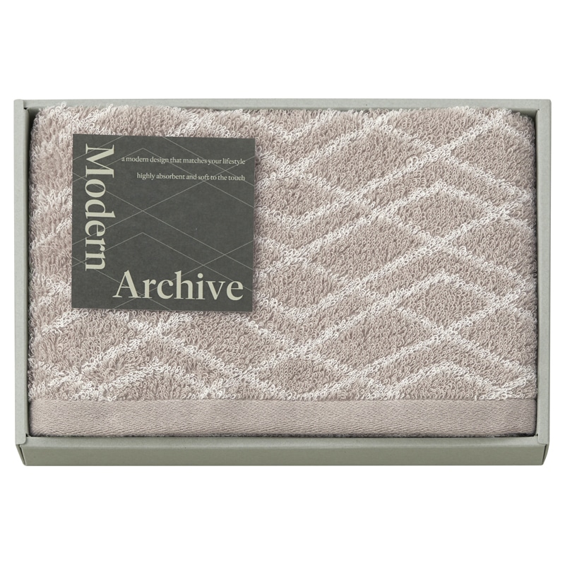 Modern Archive モダンアーカイブ フェイスタオル ベージュ ／プレゼント ギフト タオル 日用品・ヘルスケア お歳暮 お年賀 クリスマス ギフト