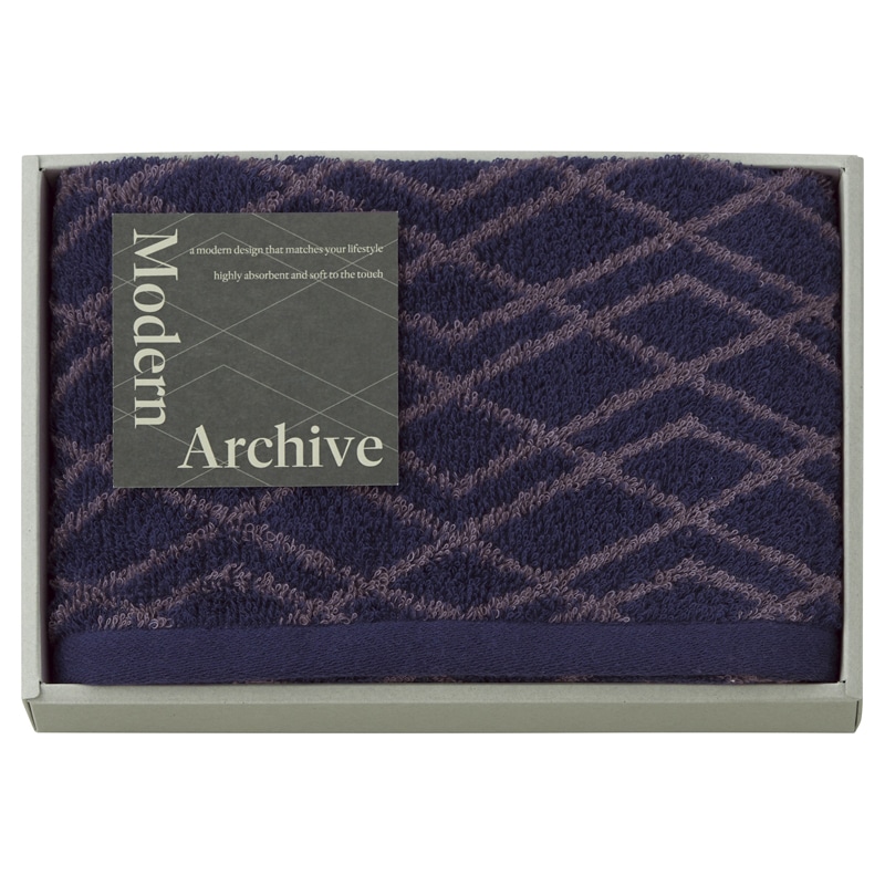 Modern Archive モダンアーカイブ フェイスタオル ネイビー ／プレゼント ギフト タオル 日用品・ヘルスケア お歳暮 お年賀 クリスマス ギフト