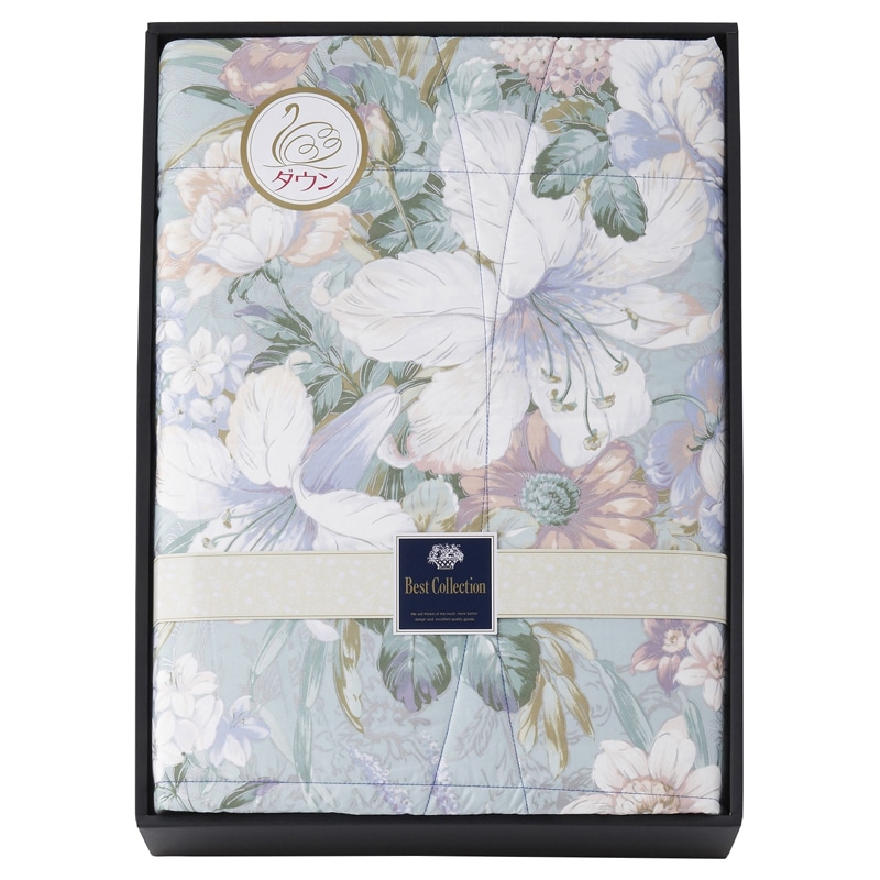 ダウン50%入り 日本製羽毛肌掛けふとん ブルー /プレゼント ギフト 掛け布団 寝具 住まい・家具 お歳暮 お年賀 クリスマス ギフト