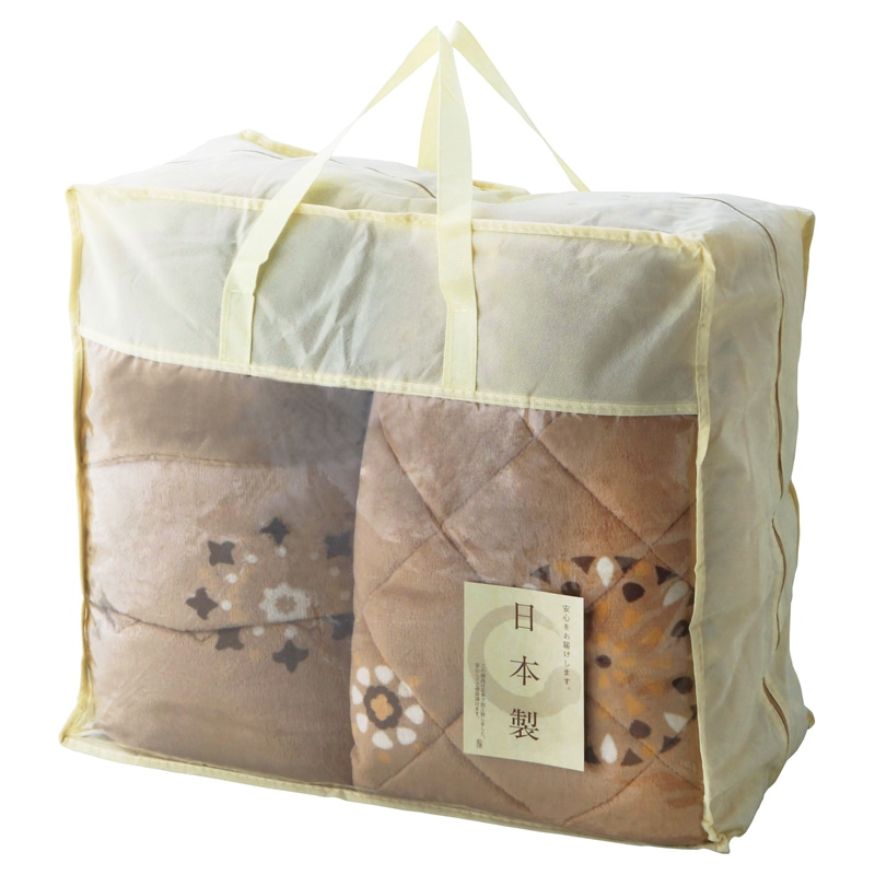 吸湿発熱わた入り 国産やわらかタッチ毛布ふとん&敷パット /プレゼント ギフト 毛布・ブランケット 寝具 住まい・家具 お歳暮 お年賀 クリスマス ギフト