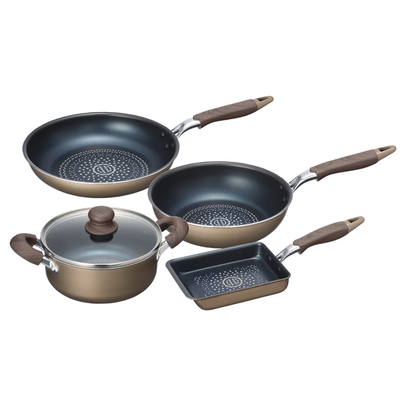 ブラナーノ IH対応両手鍋20cm&フライパン4点セット ／プレゼント ギフト 鍋 調理器具 キッチン用品 お歳暮 お年賀 クリスマス ギフト