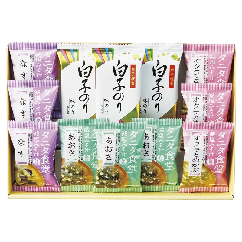 タニタ食堂監修減塩みそ汁・白子のり詰合せ ／プレゼント ギフト みそ汁 和風惣菜 惣菜・レトルト 食品 お歳暮 お年賀 クリスマス ギフト
