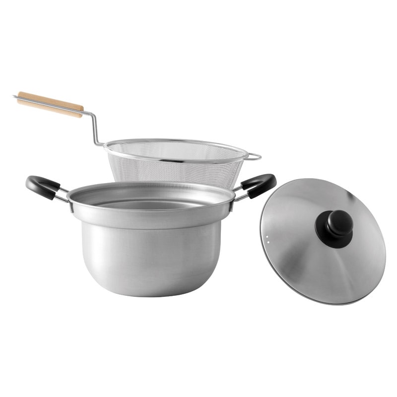 ダンチュウ 木柄ザル付鍋セット22cm ／プレゼント ギフト 鍋 調理器具 キッチン用品 お歳暮 お年賀 クリスマス ギフト