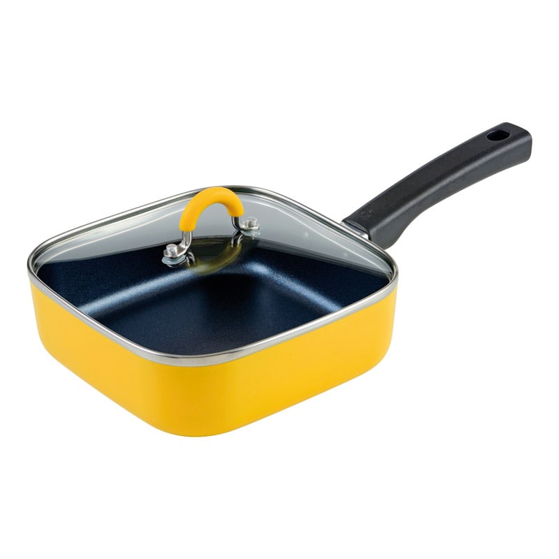 ToMay IH対応スクエアパン18cm イエロー ／プレゼント ギフト フライパン 調理器具 キッチン用品 お歳暮 お年賀 クリスマス ギフト