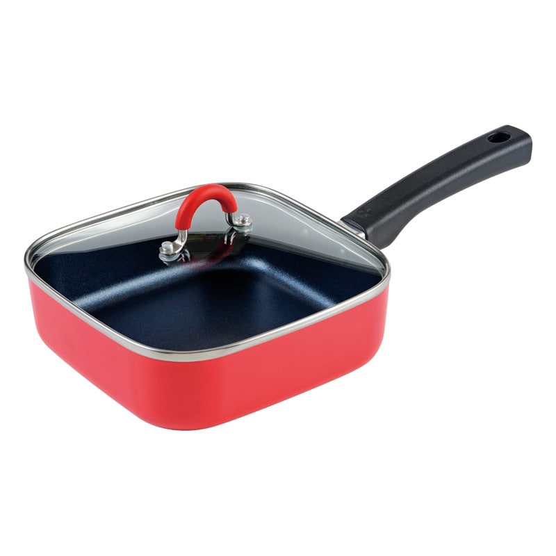 ToMay IH対応スクエアパン18cm レッド ／プレゼント ギフト フライパン 調理器具 キッチン用品 お歳暮 お年賀 クリスマス ギフト