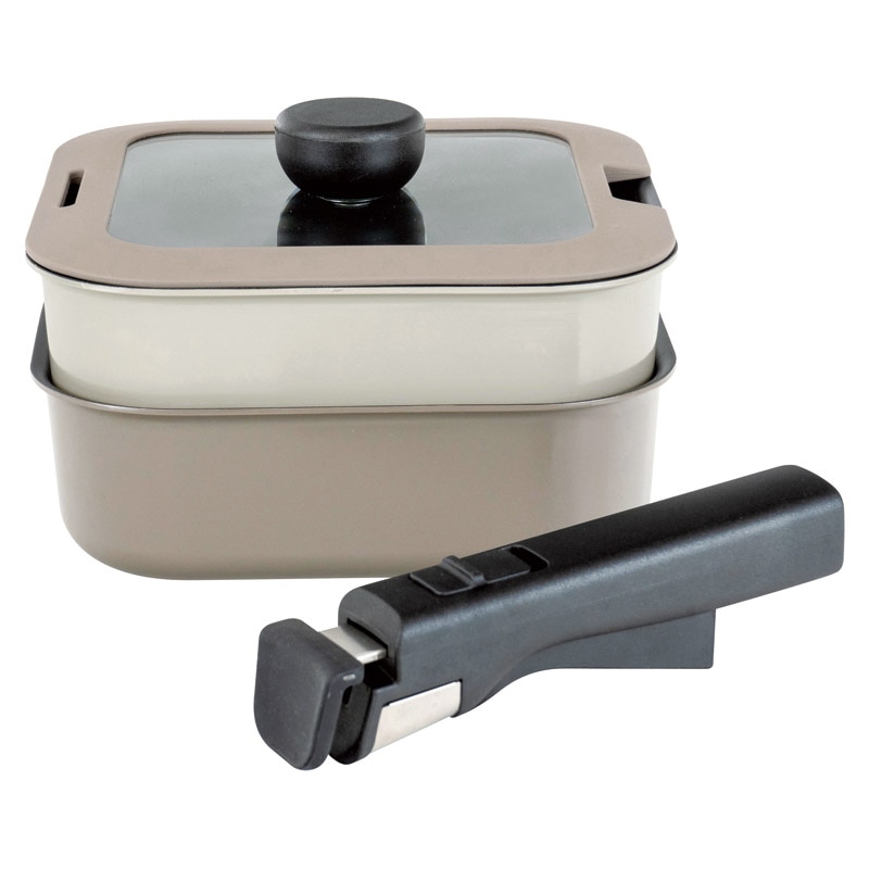 レクトメイト IH対応角型着脱鍋18cm(4点セット) ／プレゼント ギフト 鍋 調理器具 キッチン用品 お歳暮 お年賀 クリスマス ギフト