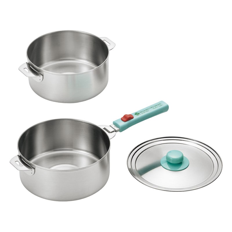 燕熟の技 ハンドル着脱式鍋18cm&20cmセット ／プレゼント ギフト 両手鍋 鍋 調理器具 キッチン用品 お歳暮 お年賀 クリスマス ギフト