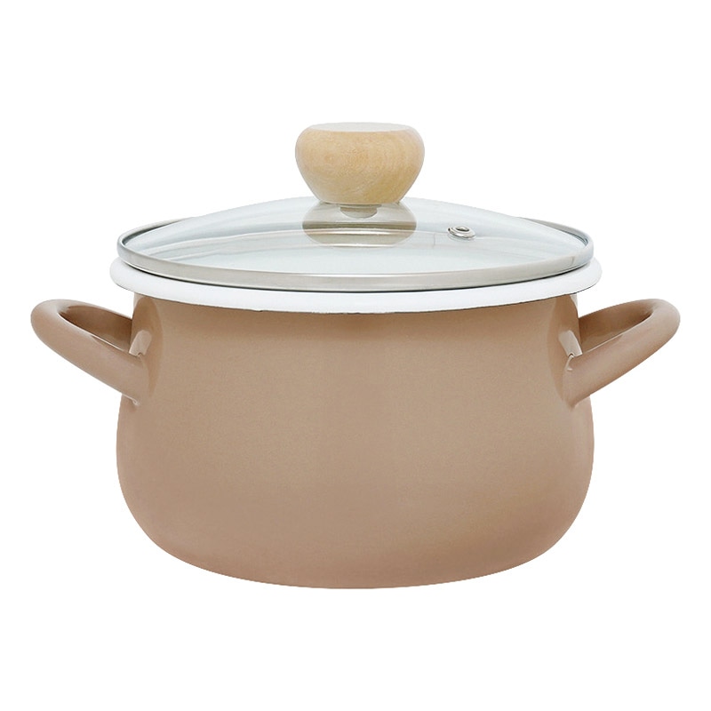 ストクック IH対応ホーロークッキングポット18cm ブラウン ／プレゼント ギフト 両手鍋 鍋 調理器具 キッチン用品 お歳暮 お年賀 クリスマス ギフト