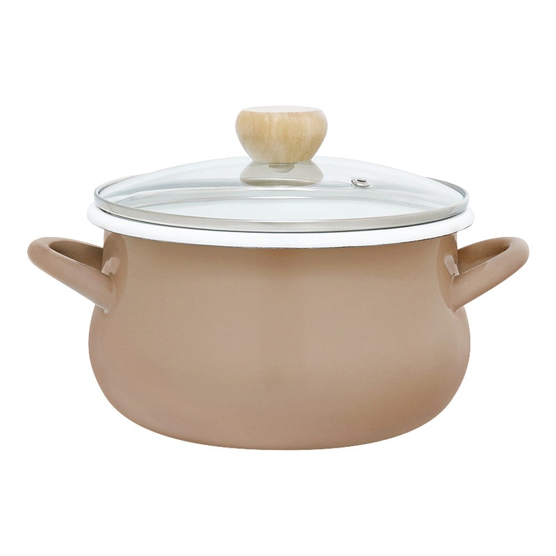 ストクック IH対応ホーロークッキングポット20cm ブラウン ／プレゼント ギフト 両手鍋 鍋 調理器具 キッチン用品 お歳暮 お年賀 クリスマス ギフト