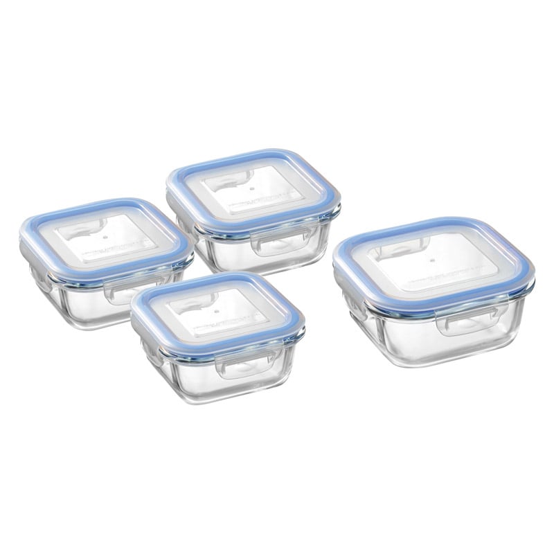 レッシュ 耐熱ガラス容器4点セット ／プレゼント ギフト 保存容器・キャニスター 保存容器・調味料入れ キッチン用品 お歳暮 お年賀 クリスマス ギフト