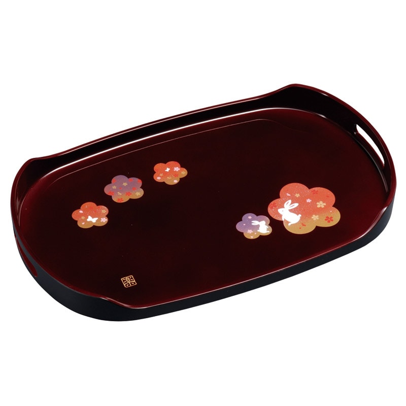 紀州塗 宴うさぎ 15.0長手盆 ／プレゼント ギフト お盆・トレー 配膳用品・キッチンファブリック キッチン用品 お歳暮 お年賀 クリスマス ギフト