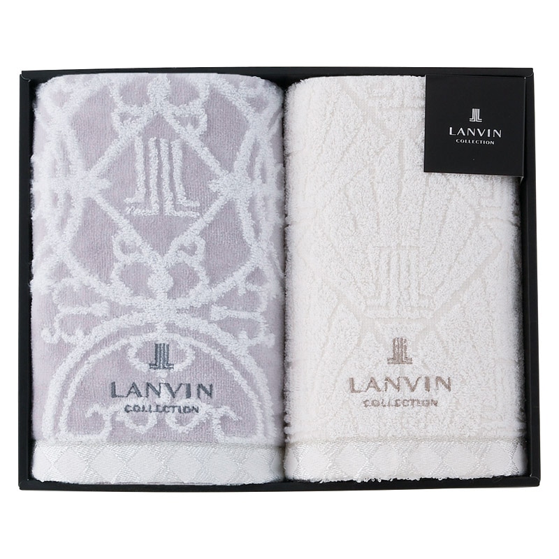 ランバン プルミエール フェイスタオル2P グレー /プレゼント ギフト タオル 日用品・ヘルスケア お歳暮 お年賀 クリスマス ギフト