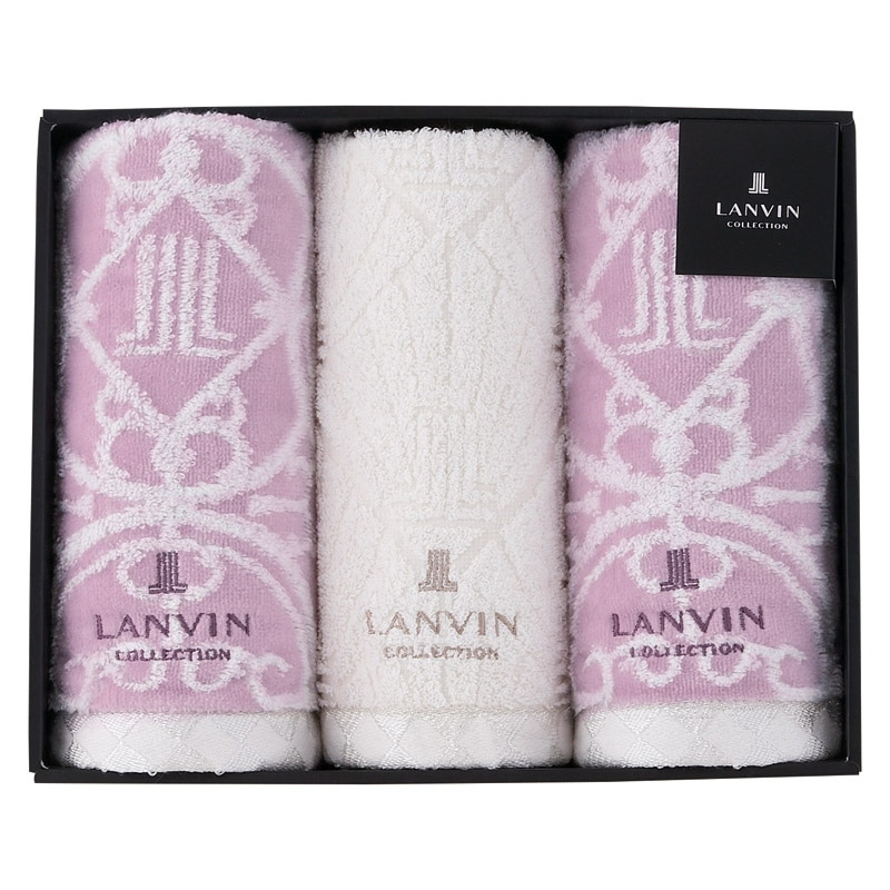 ランバン プルミエール フェイスタオル3P パープル /プレゼント ギフト タオル 日用品・ヘルスケア お歳暮 お年賀 クリスマス ギフト