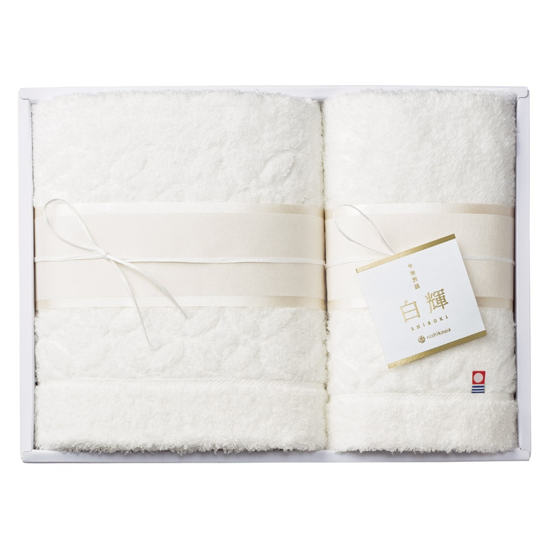 白輝 バス1P・フェイスタオル1P /プレゼント ギフト タオル 日用品・ヘルスケア お歳暮 お年賀 クリスマス ギフト