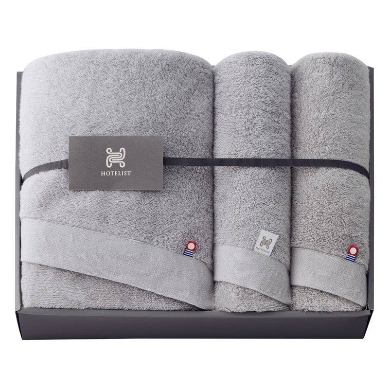 今治タオル HOTELIST バス1P・フェイスタオル2P グレージュ /プレゼント ギフト タオル 日用品・ヘルスケア お歳暮 お年賀 クリスマス ギフト
