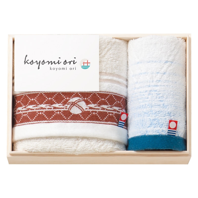 koyomi ori フェイス1P･ウォッシュタオル1P(国産木箱入) ／プレゼント ギフト タオル 日用品・ヘルスケア お歳暮 お年賀 クリスマス ギフト